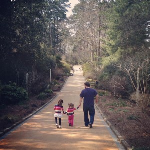 Daddy-daughter stroll